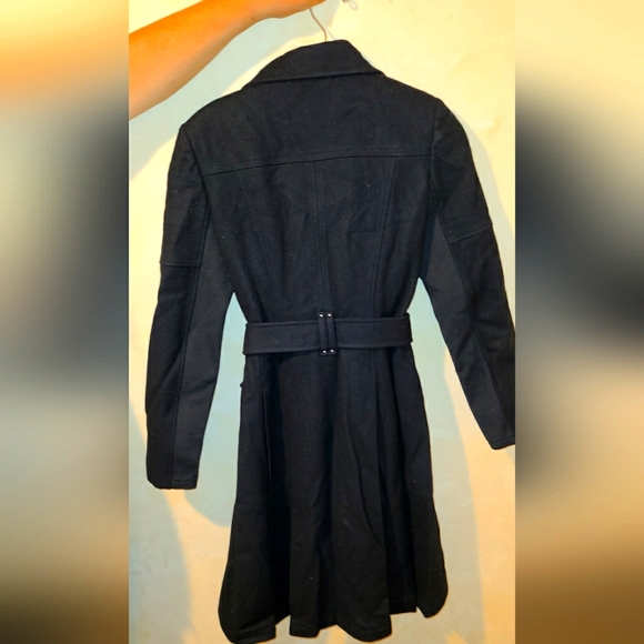 NEW BCBG Paris Designer Wool Warm Winter Pea Coat Belt Size Small - Picture 6 of 9